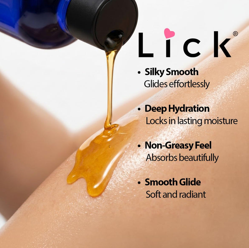 LICK Peachs and Cream Creamy Scented Body Oil – Non-Greasy Daily Hydration with Almond Oil & Vitamin E – 4 oz