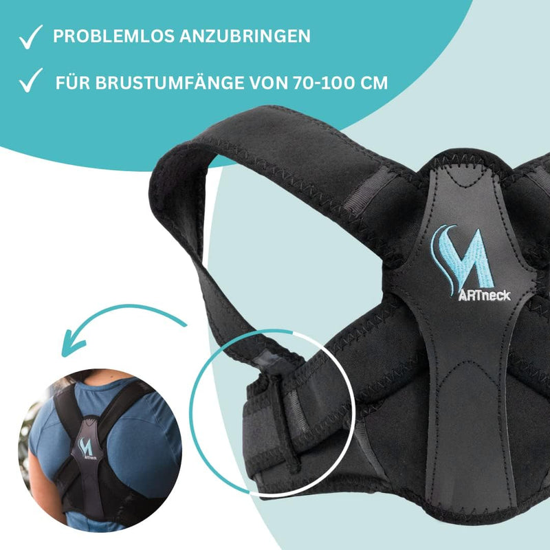 [Australia] - MARTneck® back trainer | Posture correction | Designed by sports scientists and orthopedists | Children, women, men | Free app | Support: neck, shoulder, back (L) L 