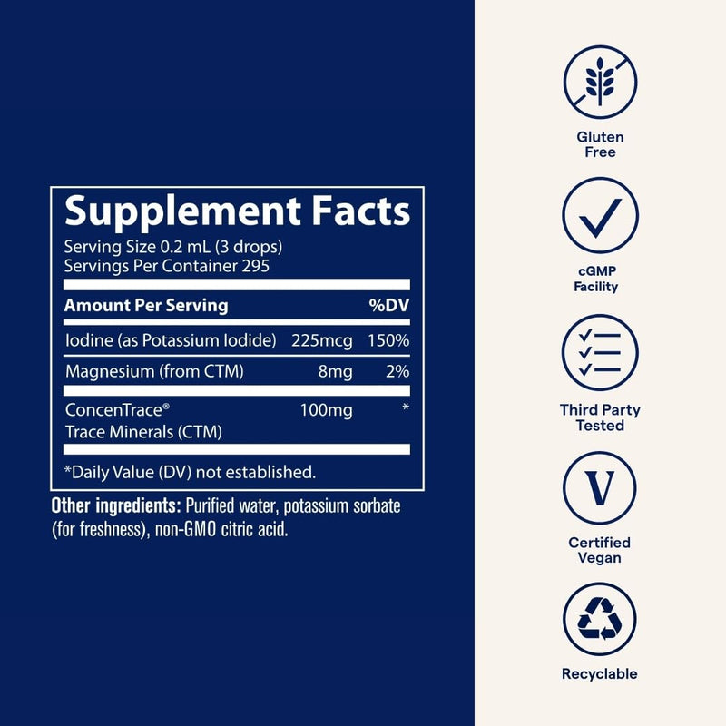[Australia] - Trace Minerals Research IOKI01 - Liquid Ionic Iodine from Potassium Iodide Supplement, 0.3 lb 2 Fl Oz (Pack of 1) 