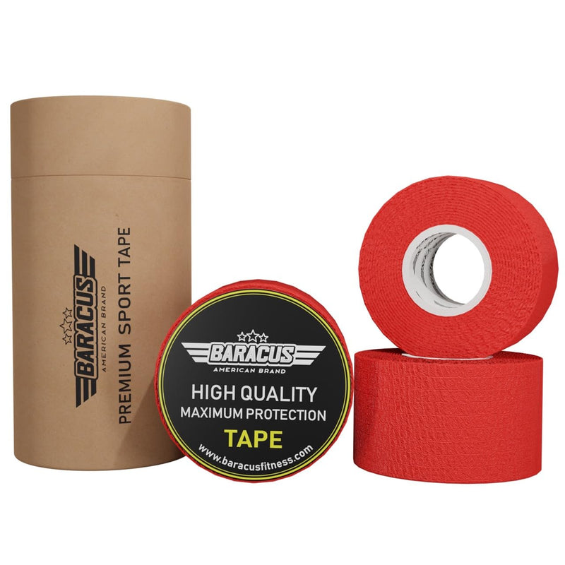 BARACUS Premium Thumb Tape Cross Training and Weightlifting for The Best Hook Grip - 23 ft Long - WOD Tape Chalk and Sweat Proof - Hook Grip Lifting Athletic Thumb Tape (Ruby Red) Ruby Red