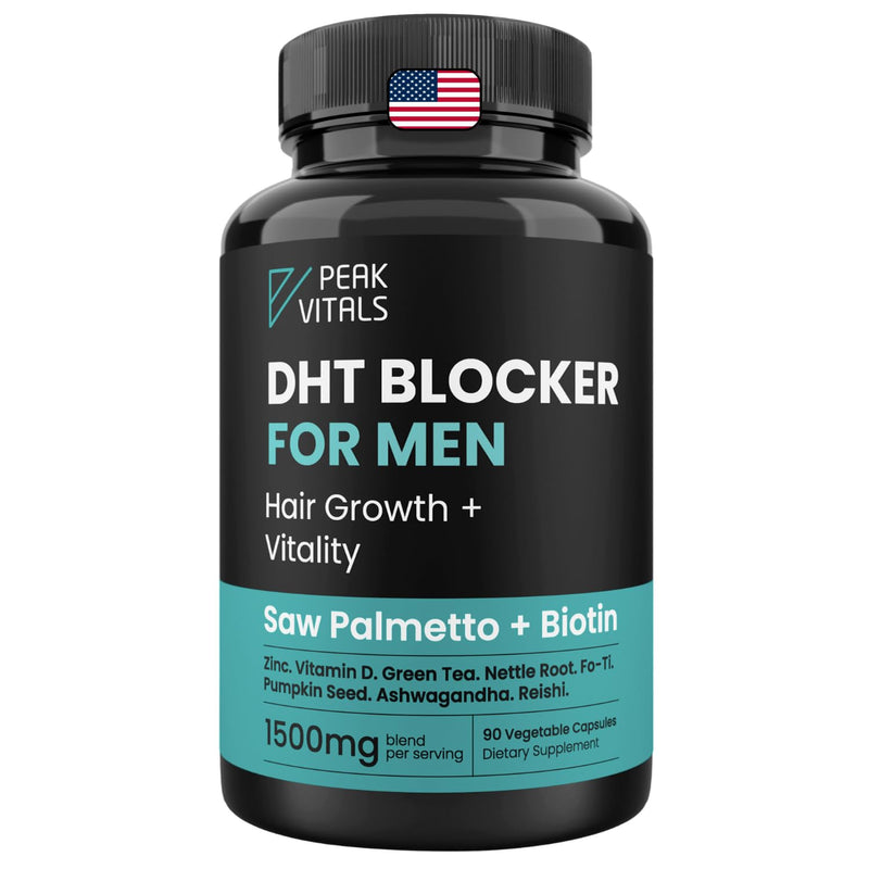 [Australia] - DHT Blocker for Men | Ultra Potent Hair Growth Formula | Saw Palmetto, Biotin, Pumpkin Seed, Herbal Extracts | Natural Hair Loss Supplements | Hair Regrowth Vitamins | Made in The USA | 90 Capsules 