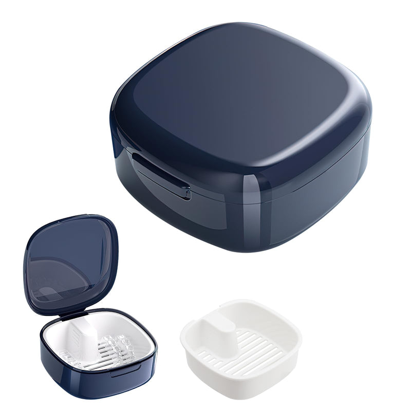 [Australia] - Denture box with sieve, denture box, denture box, retainer container, storage box with hanging denture container, braces box, braces box (blue). 