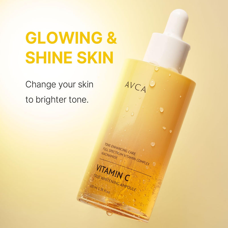 AVCA Vitamin C & Niacinamide Glow Correcting Serum 100ml (3.38 fl oz) – Dark Spot Repair, Brightening & Tone-Evening Antioxidant Facial Serum