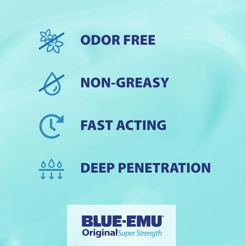 BLUE-EMU Original Super Strength Cream, Daily Muscle & Joint Support, 12 oz | Supports healthy muscles and joints with glucosamine & MSM. Safe to use daily on arms, legs, back, hips, knees, and more.