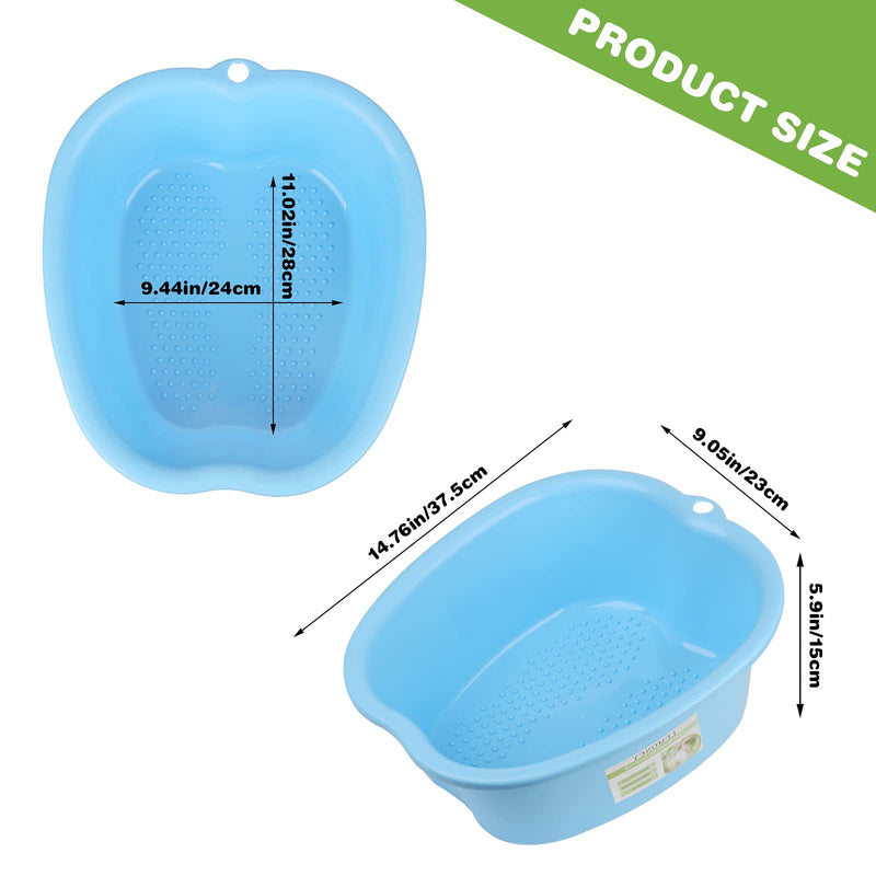 Large Plastic Foot Basin Bath Spa Tub Massage for Soaking Foot,Toe Nails, and Ankles,Pedicure,Improved Sturdy Portable Tub-Blue Blue