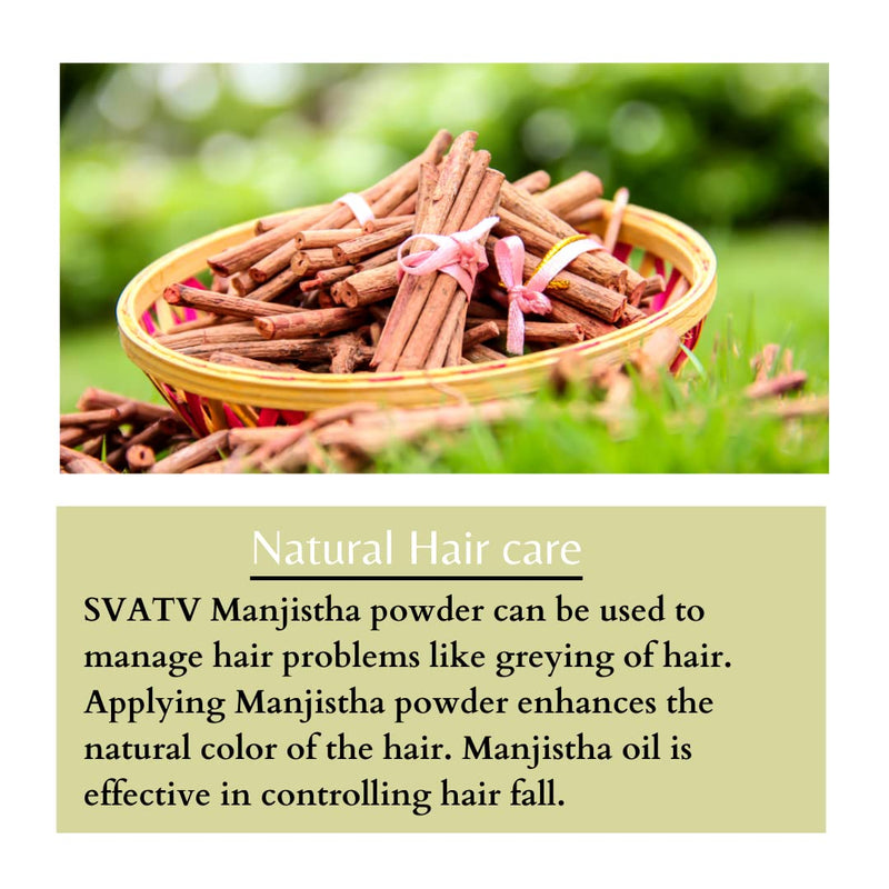 [Australia] - SVATV Natural Manjistha Powder | Rubia Cordifolia | Madder Root Powder | Promoting Healthy And Clear Skin | Natural Hair Color | Indian Madder | Natural Moisturizer - 227g, 8oz, Half Pound 