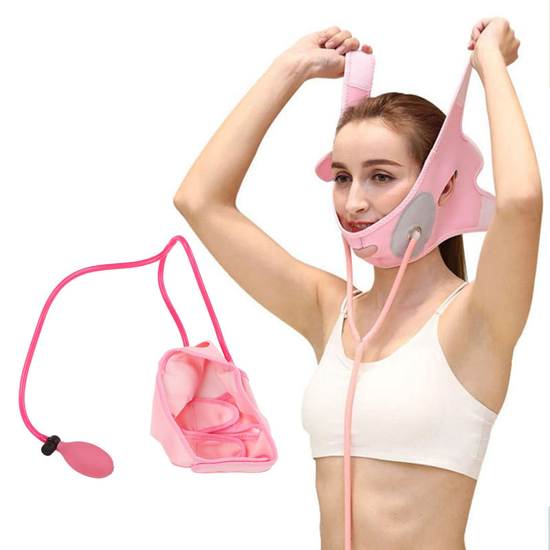 Reusable V Line Mask Facial Slimming Strap Inflatable Face Lifter Face Up Lift Belt Chin Up Mask V Face Lifting and Tightening Bandage for Women Men