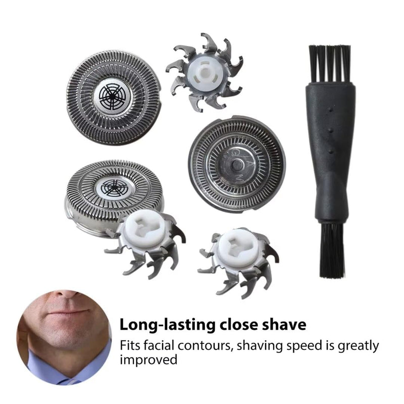 3Pcs Replacement Stainless Steel Shaver Shaving Head Blade Cutters with Clean Brush Compatible with SW-S7105 Electric Shaver Men’s Rotary Shaver Shaver Head Blades