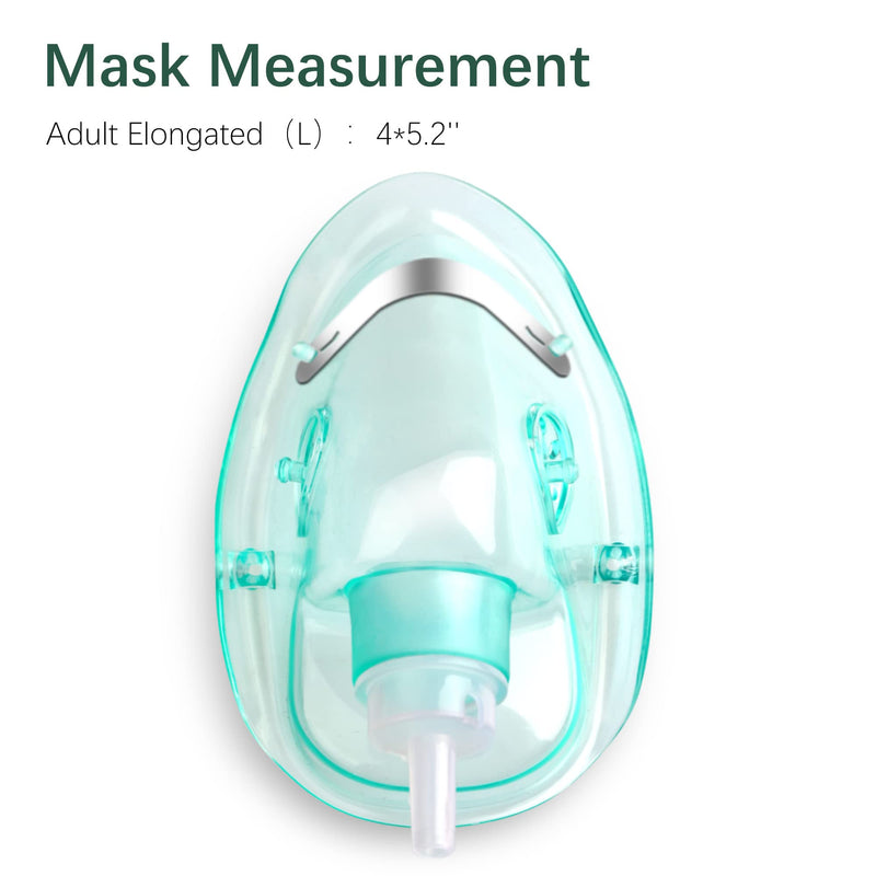 [Australia] - 2 Pack Oxygen Mask for Face Adult with 6.6' Tube & Adjustable Elastic Strap - Size L Size L-2pcs 