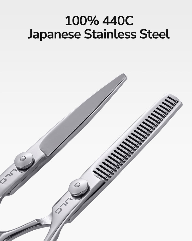 [Australia] - ULG Hair Thinning Scissors, Thinning Shear for Hair Cutting 6.5 inch Right-Hand Barber Scissors Salon Texturizing Shears Made of Japanese Stainless Steel, Silver 
