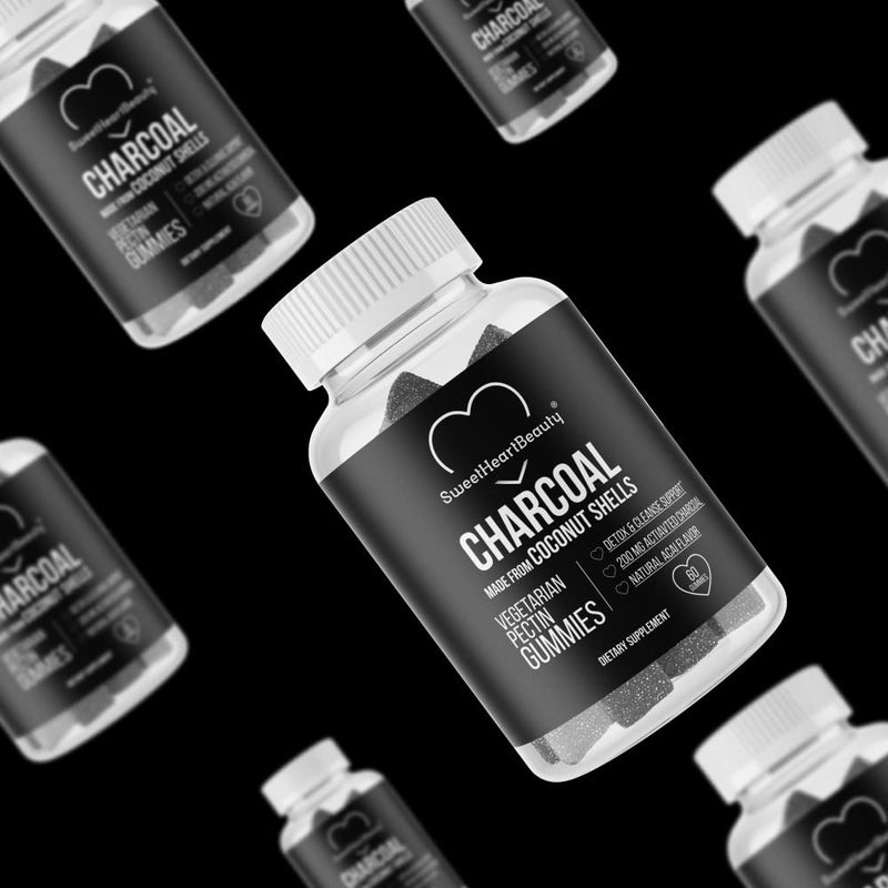[Australia] - Activated Charcoal Gummies - Natural Coconut Shell Charcoal Gummy Supplements for Detox Support, Stomach Bloat & Oral Health - Gluten Free, Vegan & Pectin Based - Acai Flavor, 60 Count 