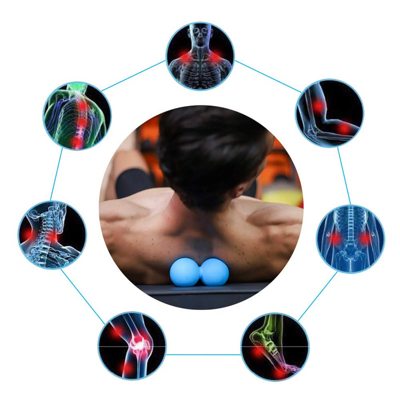 [Australia] - 5BILLION Peanut Massage Ball - Double Lacrosse Massage Ball & Mobility Ball for Physical Therapy - Deep Tissue Massage Tool for Myofascial Release, Muscle Relaxer, Acupoint Massage (blue) Blue-50 Hardness 