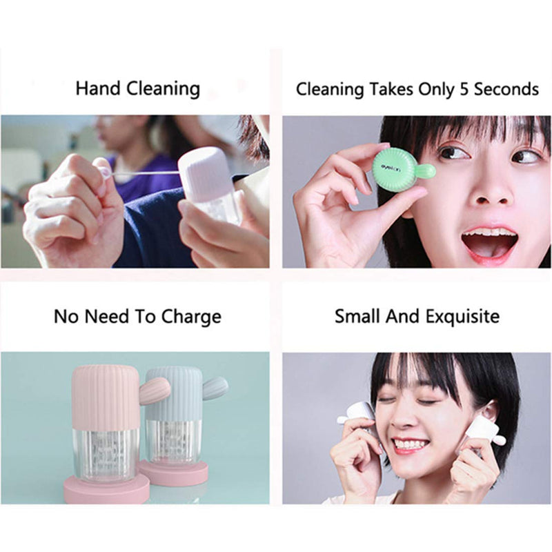 [Australia] - MUDOR Portable Contact Lens Cleaner Machine - Contact Lens Washer with Drawstring for Daily Care Fast Cleaning Soft and hard Contact Lenses (Rhine Green) Rhine Green 