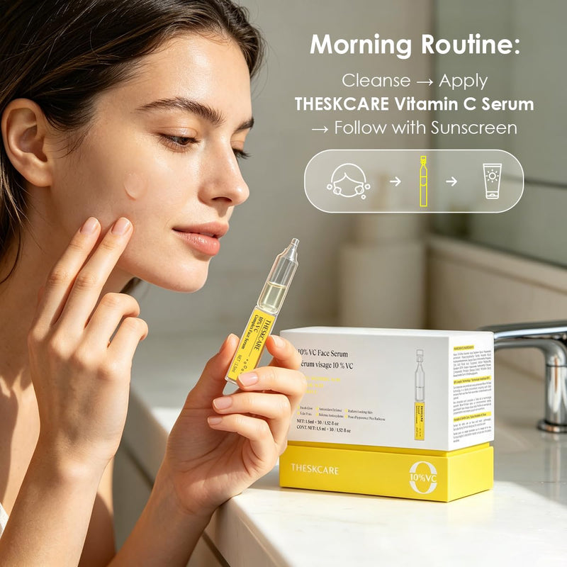 10% Vitamin C Fresh Single-Dose Ampoules 45ml for Brighter-Looking Skin | 10% Ethyl Ascorbic Acid + Ferulic Acid + Vitamin E/Gentle formula suitable/brighter-looking skin