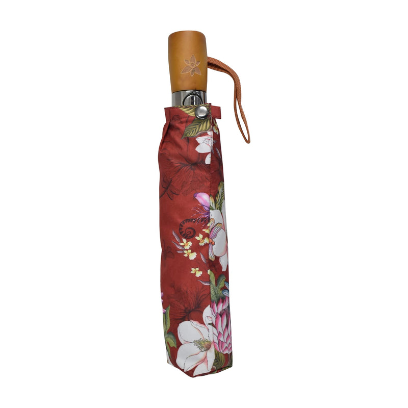 Anuschka Women's Original Printed Artwork Umbrella Auto Open/Close with UPF 50+ Sun Protection - Crimson Garden