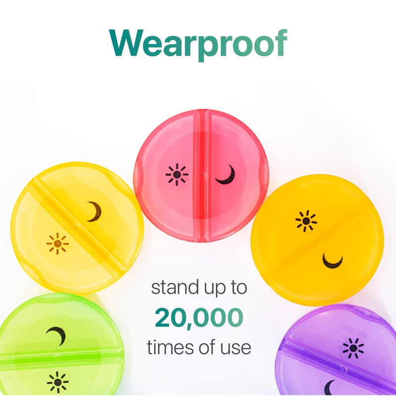 Sukuos Large Weekly Pill Organizer 2 Times a Day, Daily Pill Box 7 Day Easy to Open, Double Protection Medicine Case for Vitamin/Fish Oil/Supplements, Clear (2 Pack) Clear (2 Pack)