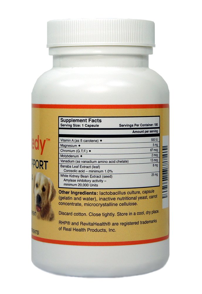PetRemedy Pet Blood Sugar Support. Natural Supplement maintains Healthy Glucose Levels in Diabetic Cats and Dogs. (180 Capsules, 90 Days Supply) - PawsPlanet Australia