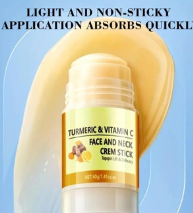 Turmeric & Vitamin C Face And Neck Cream Stick on the Go Deeply Moisturize And Rejuvenate Neck Skin (Face and Neck Stick) Face and Neck Stick