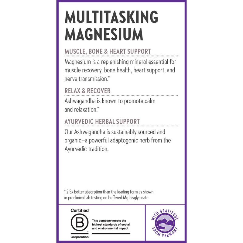 New Chapter Magnesium + Ashwagandha Supplement, 325 mg with Magnesium Glycinate, 2.5x Absorption, Muscle Recovery, Heart & Bone Health, Calm & Relaxation, Gluten Free, Non-GMO - 60 ct (2 Month Supply) 60 Count (Pack of 1)