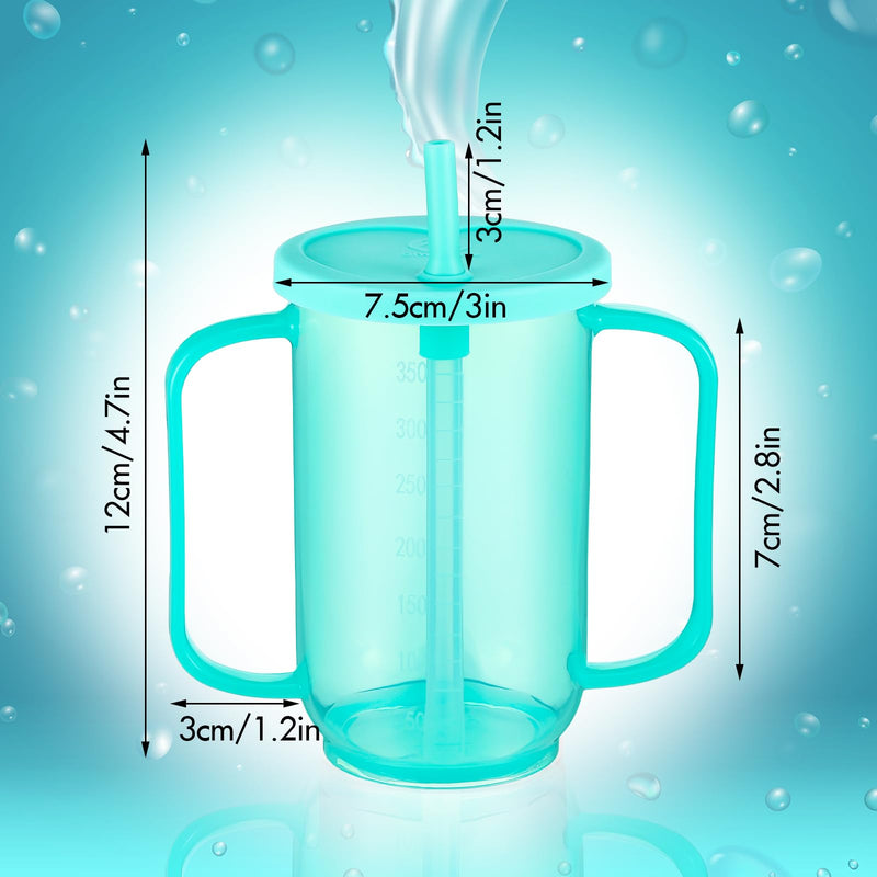 [Australia] - 3 Pcs Adult Sippy Cups 2 Handles Straw Cups Plastic Spill Proof Drinking Cups with Straw Lid for Adults Liquid Feeding Elderly Disabled Hospital Patients Convalescent 3 