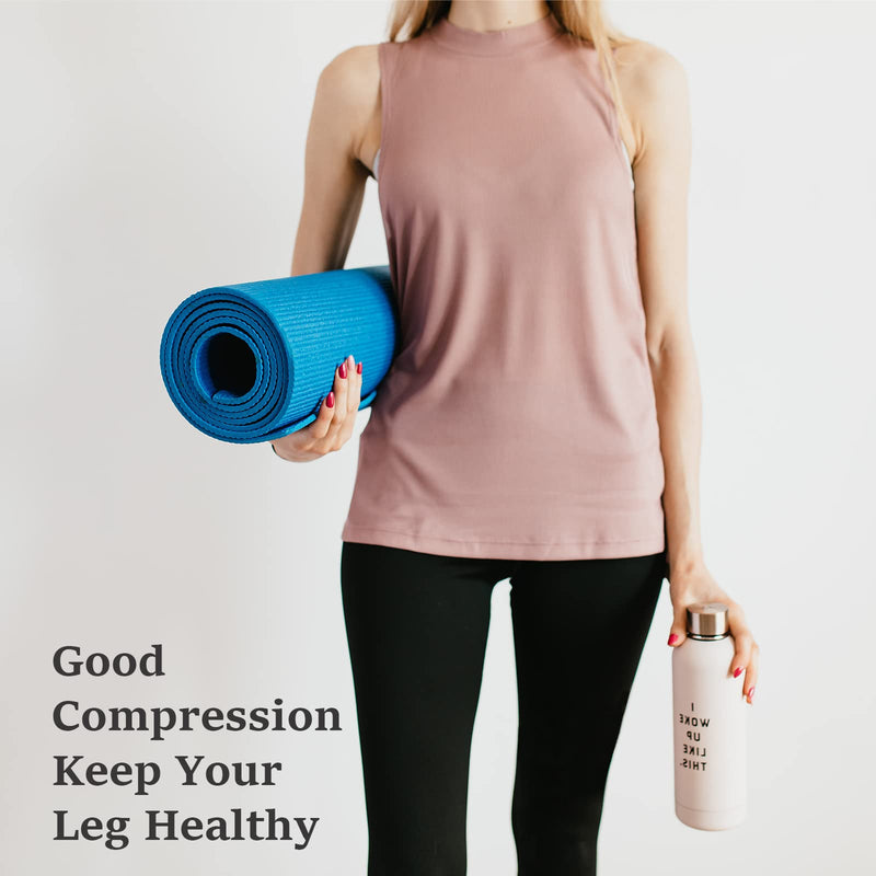 [Australia] - Ktinnead Compression Pantyhose for Women and Men, Closed Toe Medical Compression Stockings, 20-30 mmHg Graduated Compression Pantyhose Black Large 