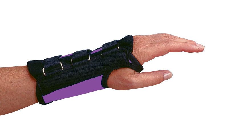 Rolyan Purple D-Ring Left Wrist Brace, Size X-Large Fits Wrists Over 8.75", Wrist Brace 7.75" Long with Straps and D-Ring Connectors to Secure and Stabilize Hands and Wrists and Provide Comfort