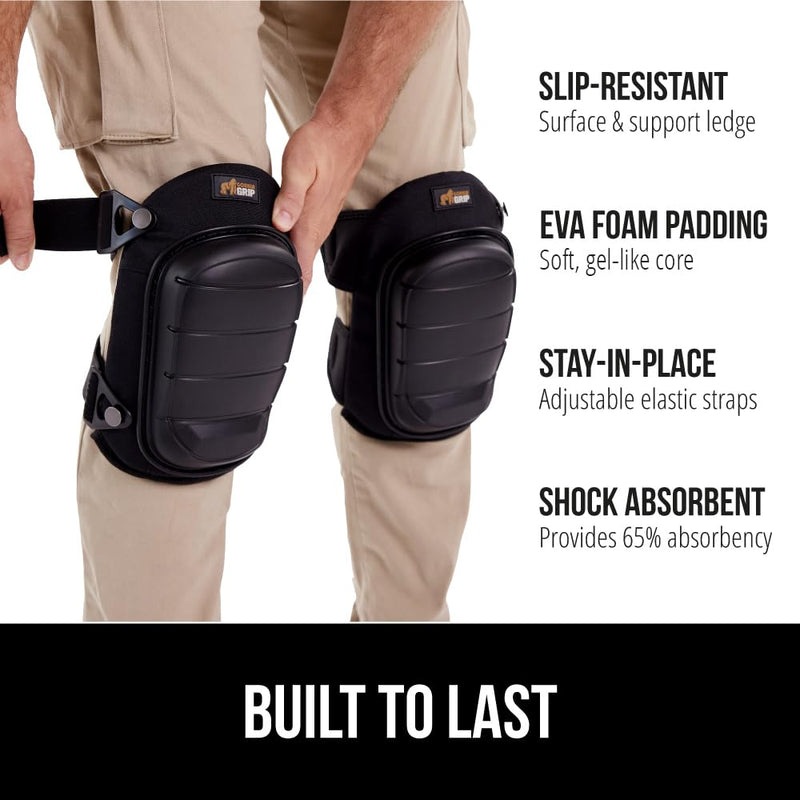 GORILLA GRIP Umbrella, One Size, Black and Knee Pads, One Size, Black Bundle