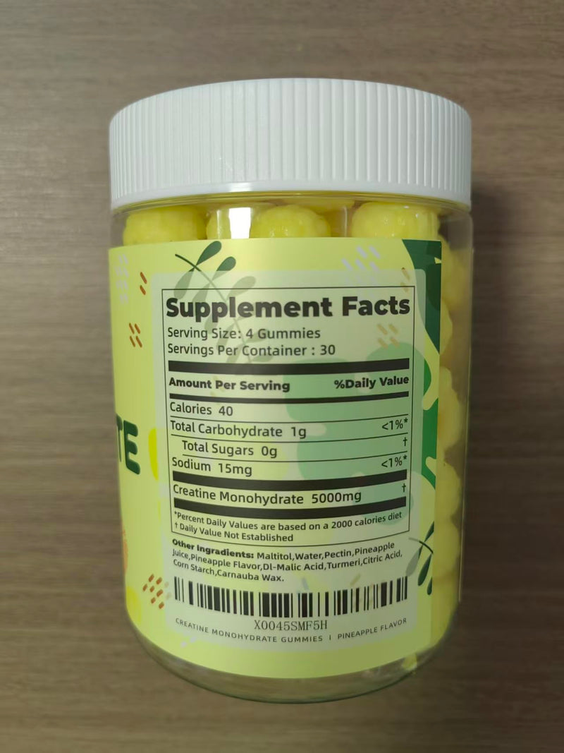 [Australia] - Creatine Monohydrate Gummies for Men & Women, Creatine Monohydrate for Muscle Strength, Muscle Builder, Energy Boost, Pre-Workout Supplement(120 Count)-Pineapple Flavor. Pineapple 120 Count (Pack of 1) 