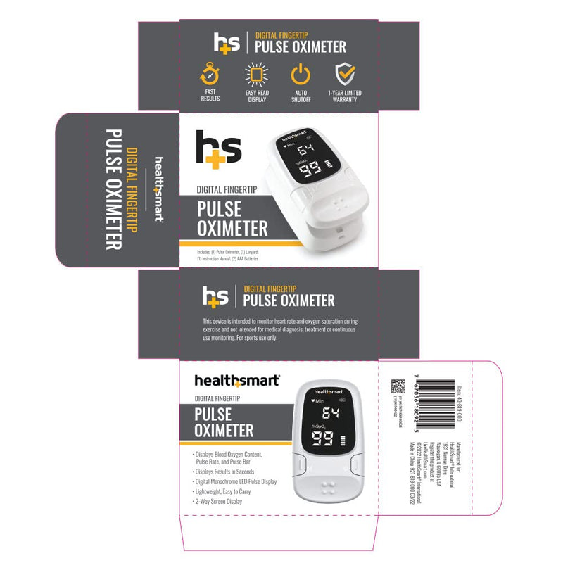[Australia] - Healthsmart Digital Fingertip Sport Pulse Oximeter, Fast Results, FSA HSA Eligible, Easy-To-Read LED Display, Auto-Shutoff White OLED ONE SIZE 