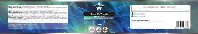 TMG Powder 300 g - Betaine - 2000 mg Trimethylglycine per Serving - 150 Servings per Pack - No Additives - Branched Chain Amino Acids - Support Metabolism - by Apollo's Hegemony