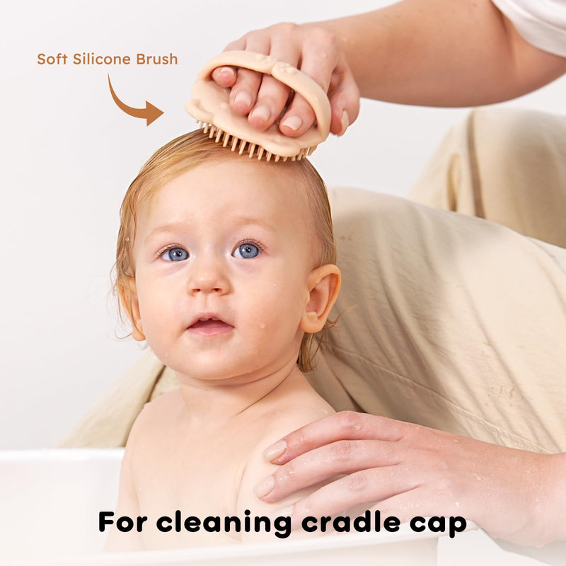 [Australia] - Yoofoss 4 Piece Baby Brush and Comb Set, Wooden Baby Brush with Natural Ultra Soft Goat Hair, Baby Hair Brush for Newborn, Baby Brush Set for Boy Girl Wood 