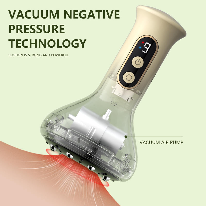 [Australia] - 2 in 1 Handheld Gua Sha & Cupping Massager - 9 Modes Electric Vacuum Suction for Muscle Recovery, Body Sculpting Massage, Cordless Rechargeable for Back, Legs, Arms 