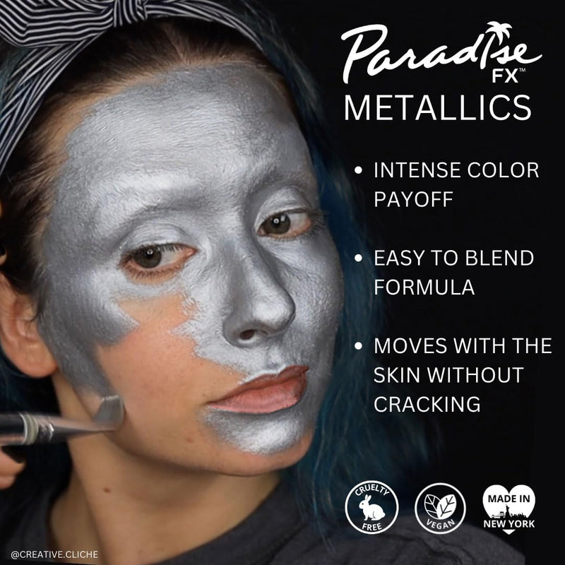 [Australia] - Mehron Makeup Paradise Makeup FX 8 Color Metallic Palette | Magnetic Refillable Face & Body Paint Palette | Professional Water Activated Paint for Costumes, SFX, Halloween, & Cosplay 