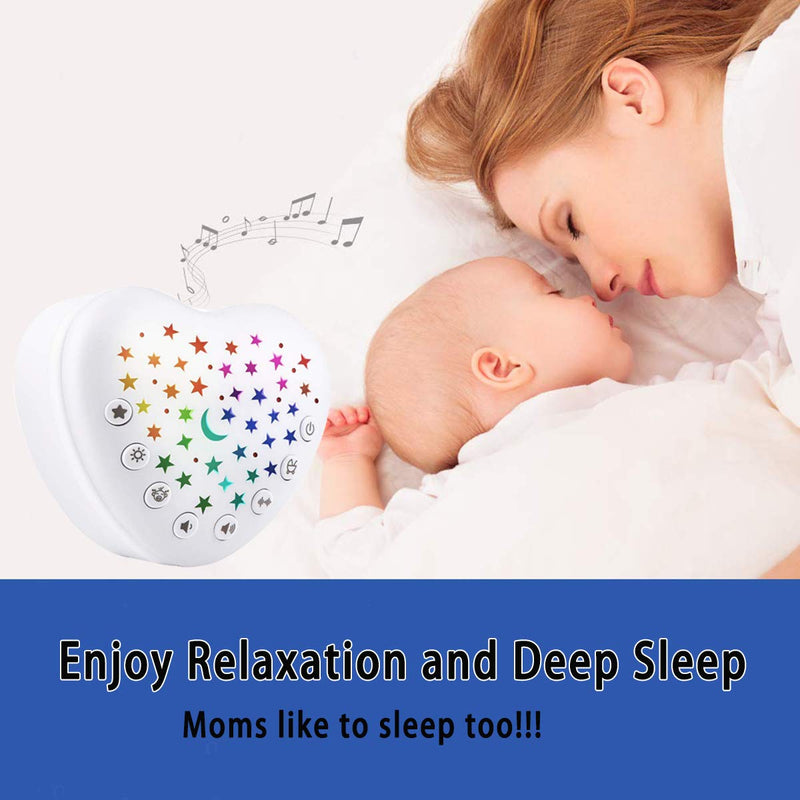 [Australia] - BEREST A13 White Noise Machine & Baby Sleep Soother with 15 Soothing Sounds & Projector Star Night Light, Cry Sensor, Rechargeable Lithium Battery, Portable for Baby, Toddlers, Attaches to Crib 