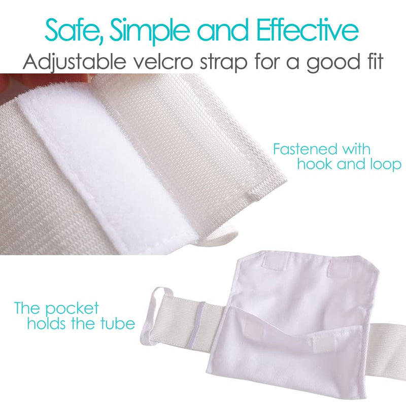 [Australia] - [2 Pack] Peritoneal Dialysis Belt Comfortable Cotton PD Catheter G-Tube Feeding Tube Peg Holder Dialysis Accessories for Stomach Women Men Adults White Medium (Pack of 2) 