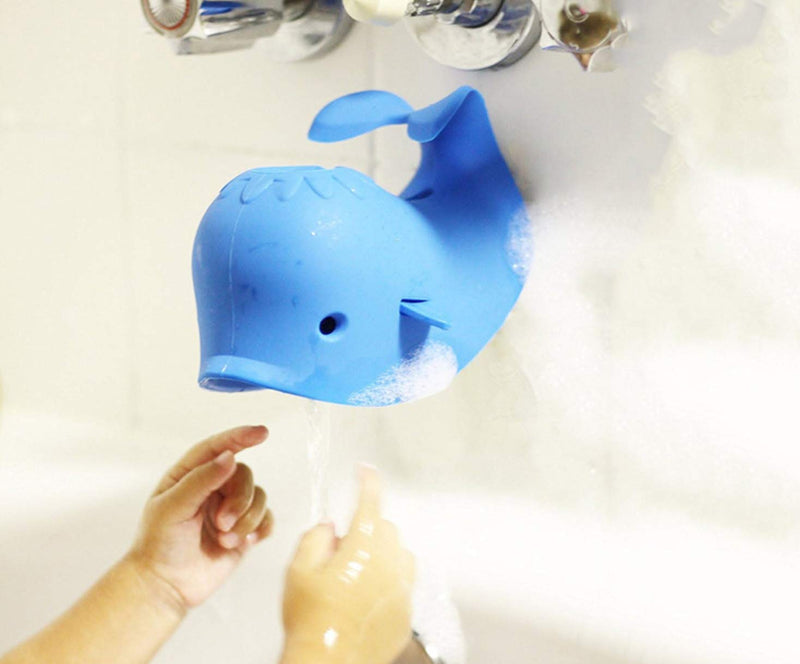 [Australia] - Bath Spout Cover for Bathtub,Baby Shower Protector Cover A Fun Way to Protects Baby from Bumping Head During Bathing Time Cute Soft Whale Design Making for Enjoyable Safe Baths (1 Pack,Blue) Blue 