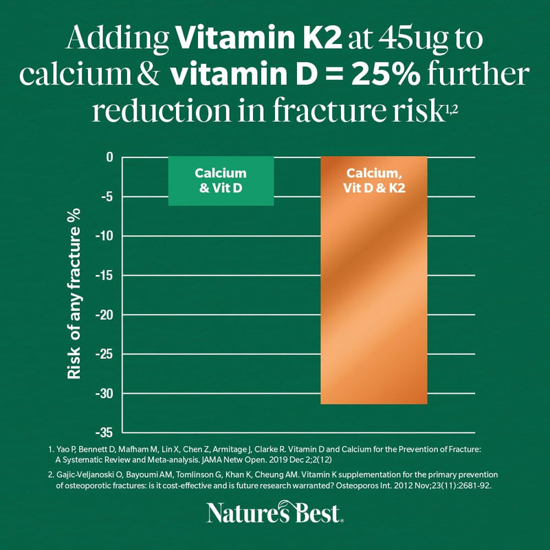 Nature's Best Bone & Immune Boost - High Strength Vitamin D3 1000iu & K2 90µg - Optimal Support for Bones, Teeth, and Immune Function - UK Made - 60 Capsules (2 Months' Supply)