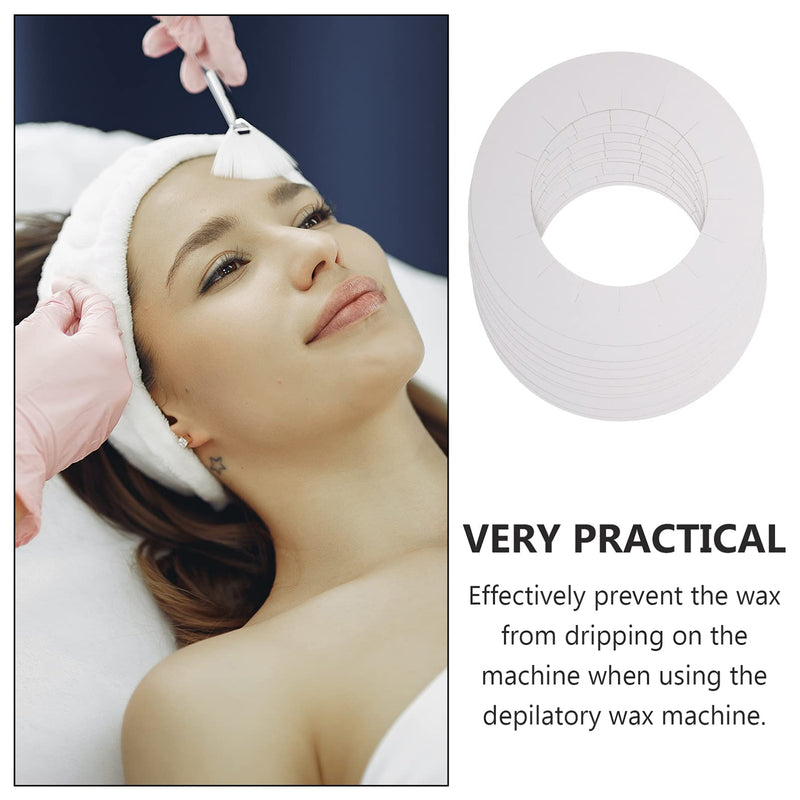 [Australia] - 30pcs Wax Machine Mat Wax Warmer Collar ing Machine Mat Hair Removal Kit Cloth Strips ing Protection Collars s Warmer Ring Paper Lining White 