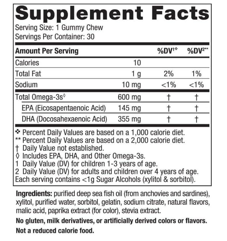 Nordic's Zero Sugar Children�s DHA, 600mg, Non-GMO, Tropical Punch Tasting, 30 Gummy Chews