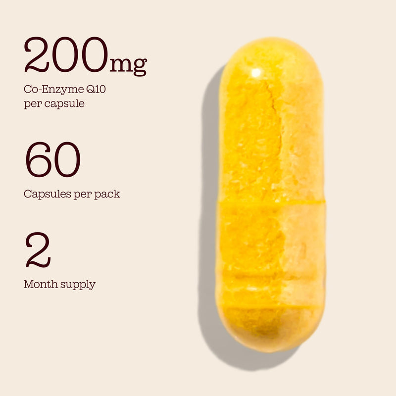 CoQ10 Capsules 200mg | Ubiquinone Coenzyme Q10 High Strength | Naturally Fermented CoQ10 Supplement | Vegan | 60 Capsules | Free Soul