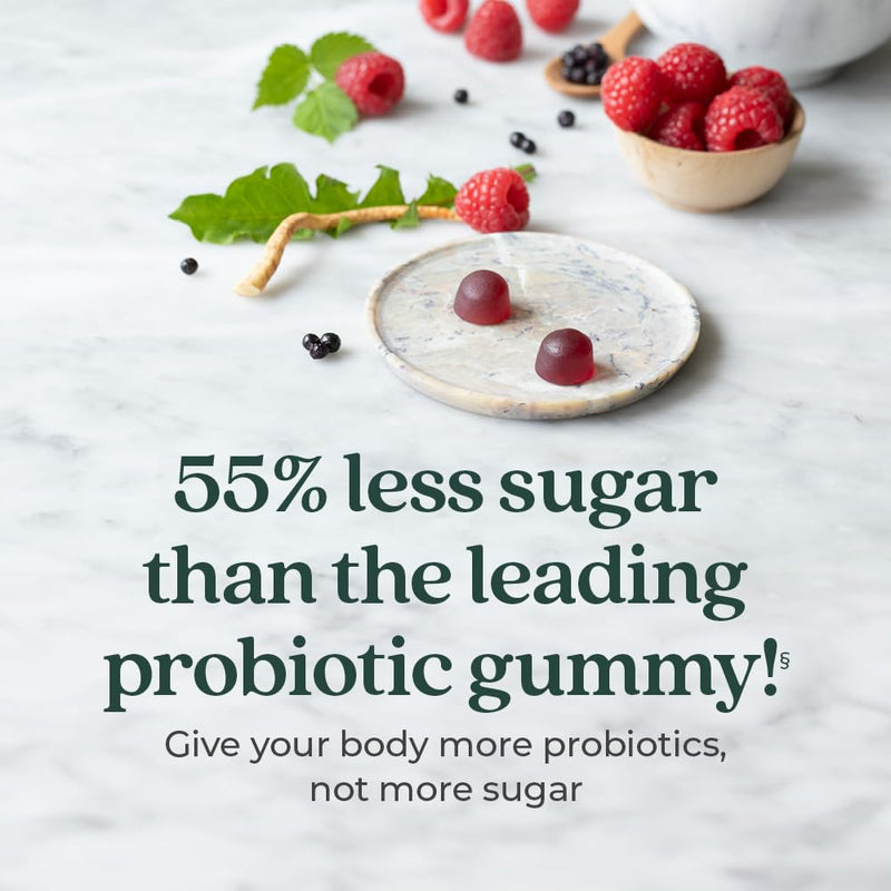 [Australia] - New Chapter Probiotic Gummies for Women and Men, All-Flora (1 Month Supply) – 55% Less Sugar+, Formulated for Holistic Gut Health Support with Probiotics + Prebiotic Fiber + 100% Vegan + Non-GMO 