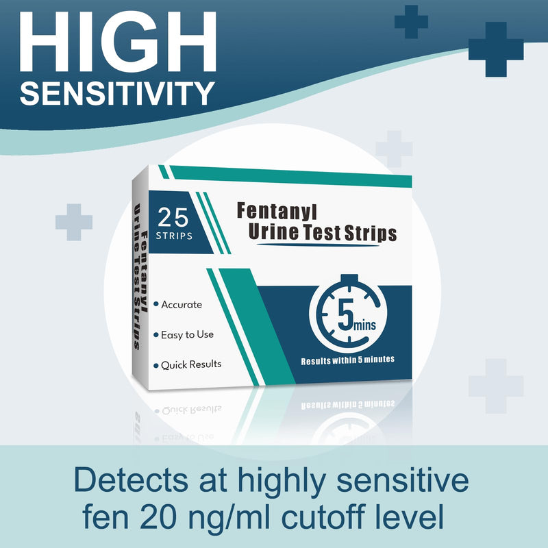 [Australia] - [25 Packs] Rapid Fentanyl Test Strip, Fentanyl Test Kit for Home Use with Accurate & Reliable Results 20 ng/mL - Ideal for Liquids, Powders and More 