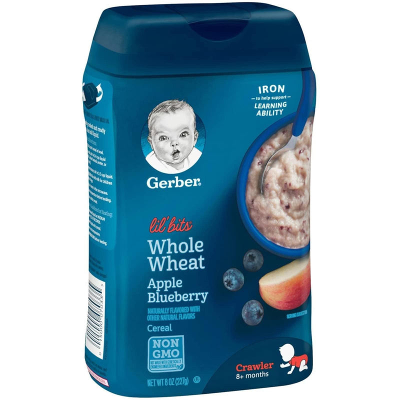 Gerber Graduates Lil' Bits Cereal - Whole Wheat Apple Blueberry - 8 Oz