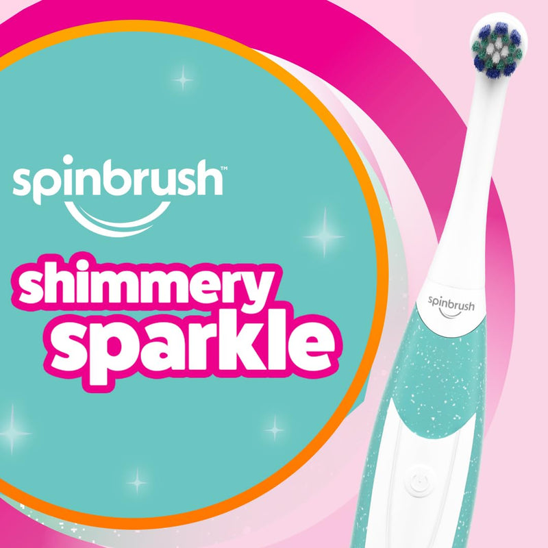 [Australia] - Spinbrush Kids Electric Toothbrush, Shimmery Sparkle, Battery-Powered 