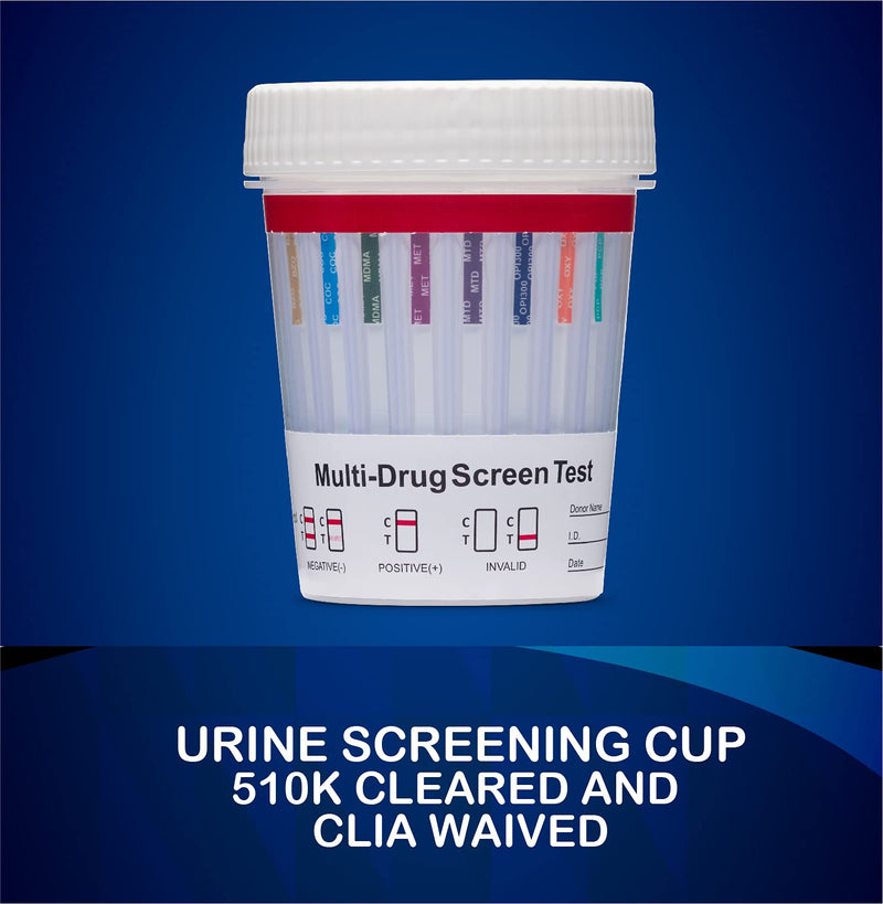 3 Pack - DrugExam 12 Panel Drug Test Cup Kit with Temperature Strip-Testing Marijuana THC50/AMP500/BAR300/BZO300/COC150/MDMA500/MET500/MTD300/OPI300/OXY100/PCP25/TCA1000.Urine Test