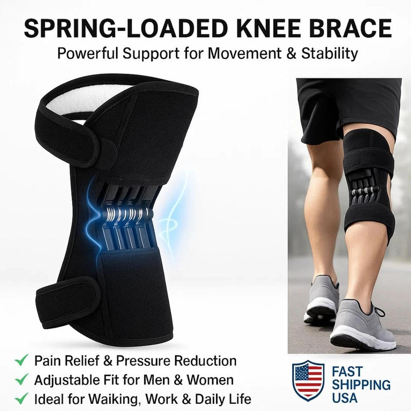 2025 Power Knee Braces Joint Support with 4 Spring, Adjustable Knee Stabilizer Pads for Sports, Knee Support for Pain Relief 2 Pack