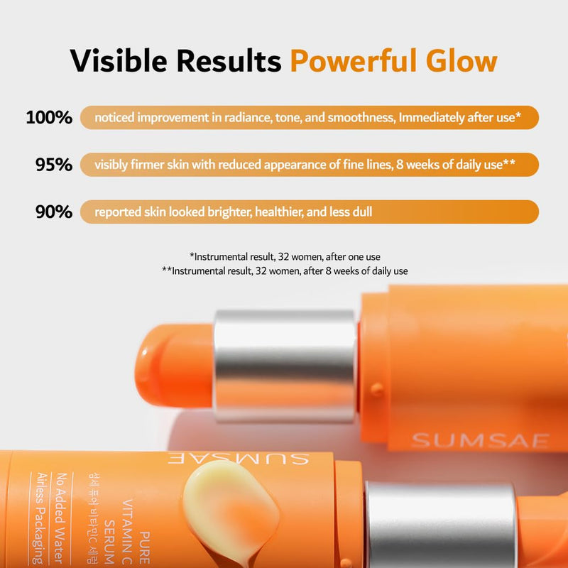 Pure Vitamin C Serum - Korean Skincare with Vitamin 10.5%, Waterless (No oxidation formula), Special Airless Pump, Brightening and Firming Skin, Improving Uneven/Dull Skin Tone, 30ml/1.01fl.oz
