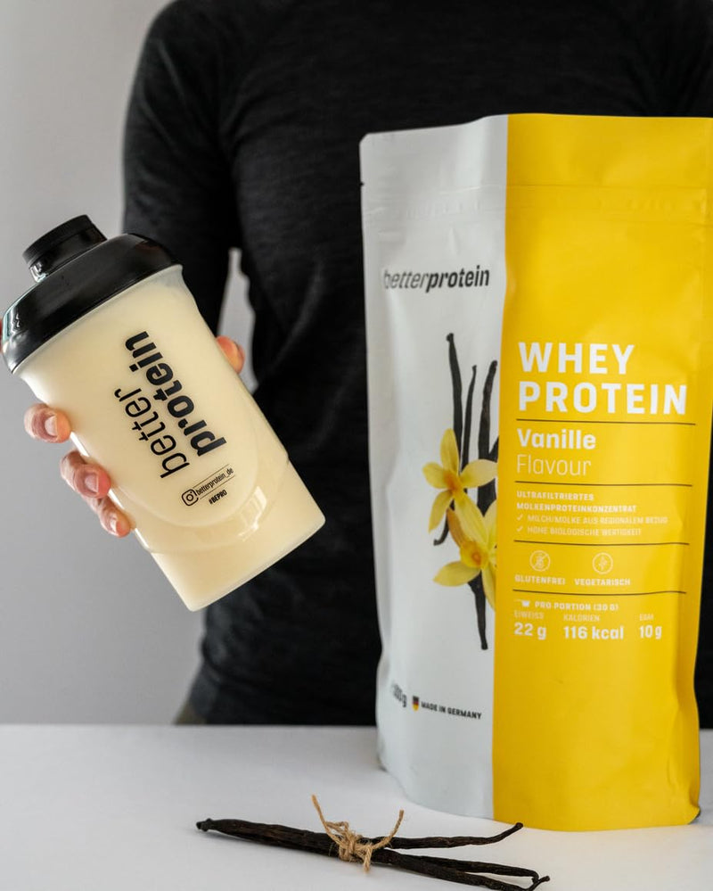 [Australia] - Whey Protein - Vanilla 1 kg - Produced in Germany from regional milk - BetterProtein® - Protein powder for building muscle and losing weight - Bag 