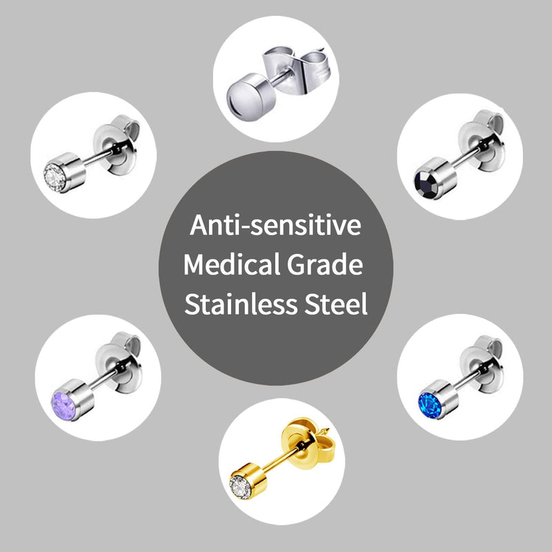 [Australia] - Ear and Nose Piercing Tool Stainless Steel Ear Piercing Gun with 18 Pairs Ear Stud for Salon and Home Use Black 