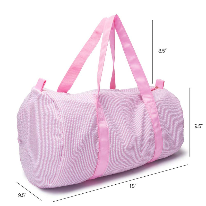 Seersucker Kids Duffle Bag, Overnight Weekender Bag for Toddler Boys Girls Pink